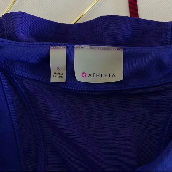 Athleta Space Dye Tank Top Size Small Blue Built in Bra Pockets at Back - Picture 10 of 11